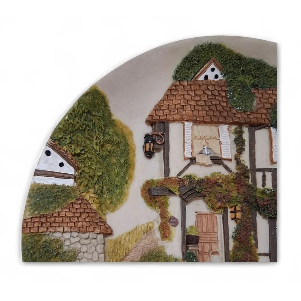 Vintage 3D Decorative Plate,‎ Sunny 1996 Swiss Cottage Farm Country House